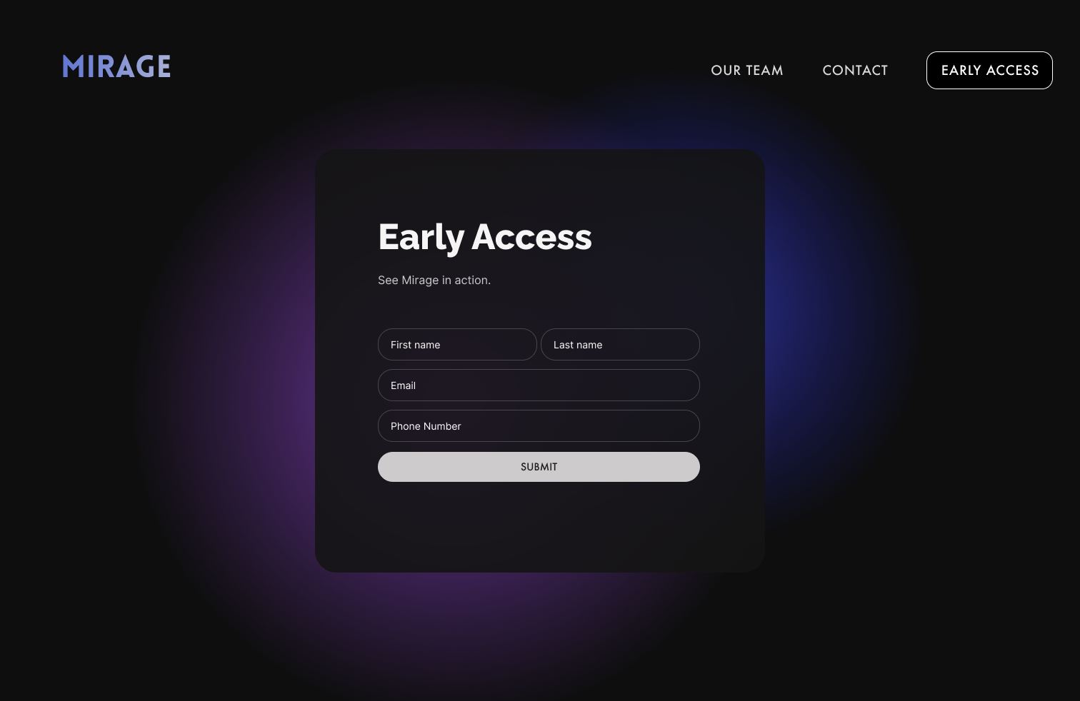 Early access page